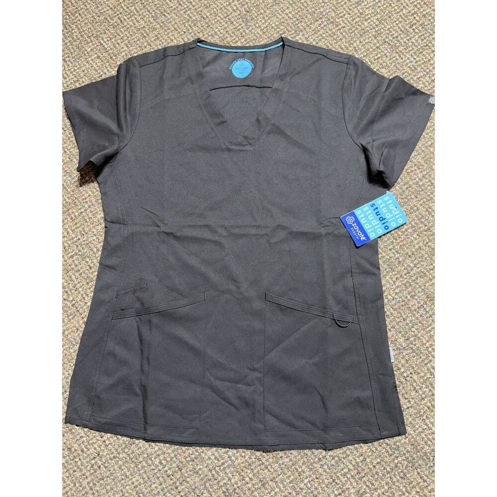 Zavate Scrub Top Style 1165, Womens Small, Black, NWT